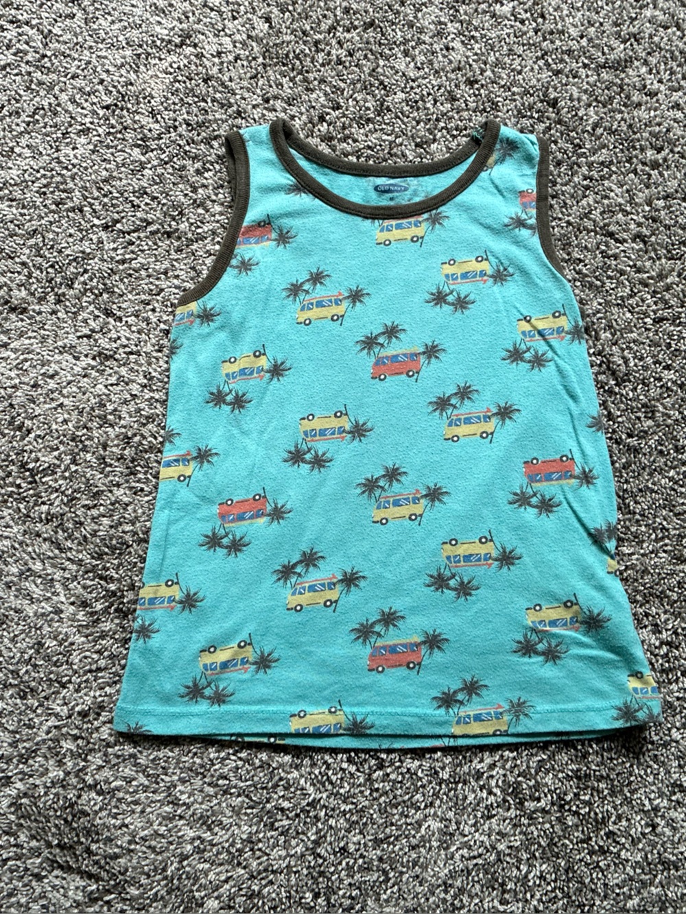 Old Navy Toddler Boy Blue Surfboard Van Print Tank Top, Size 5T